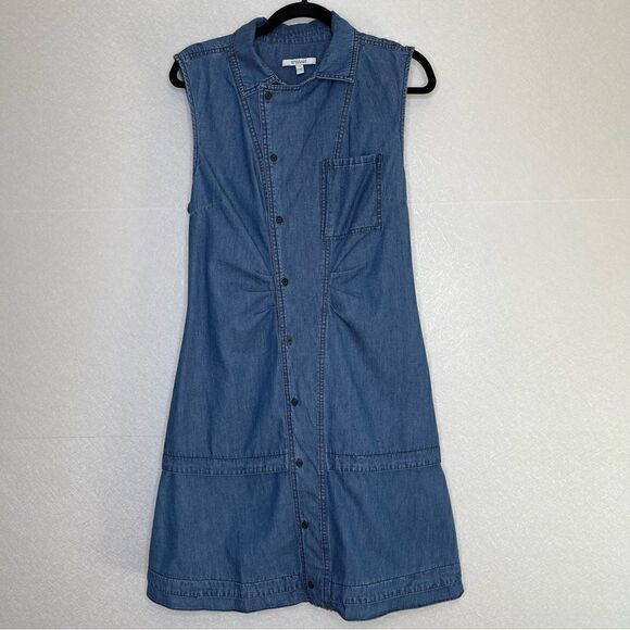 Derek Lam 10 Crosby Denim Satina Shirt Dress Indigo 12 - Picture 2 of 5